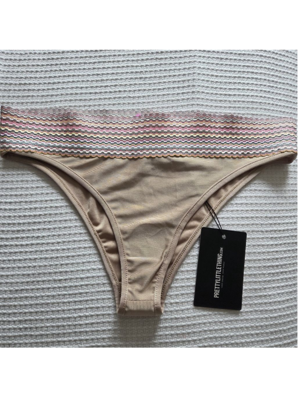 Women's PRETTYLITTLETHING Plus Size 12 Beige Multi-color Bathingsuit Bottoms